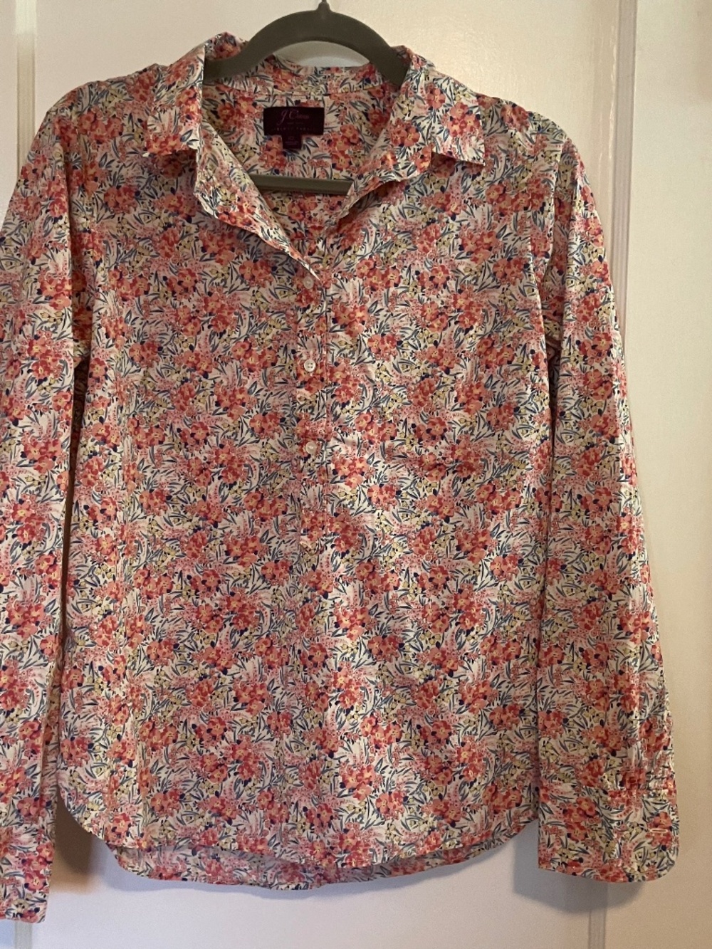 J Crew floral popover shirt, size 10